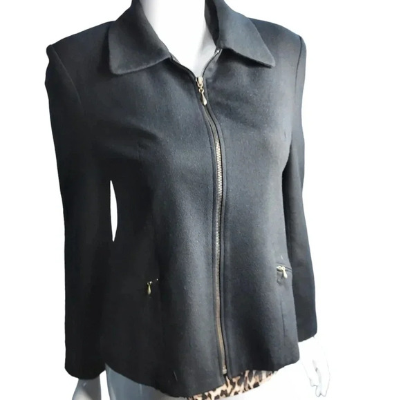 Dumas Womens Blazer 100% Pure Wool Zipper Closure Size 8 - Picture 4 of 14